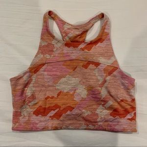 Outdoor Voices Techsweat Crop Top in Coral Stroke